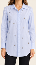 Pale Blue Embellished Shirt