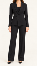 Black Knot-Fastening Trouser Set