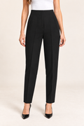 Black Slim-Leg Tailored Trousers