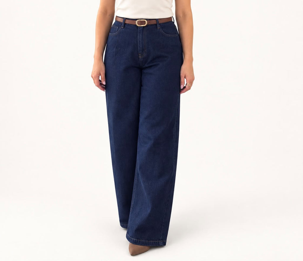 Dark Indigo Wide-Leg Jeans