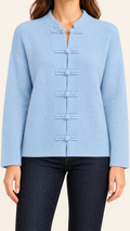Knot-Fastening Knit Cardigan