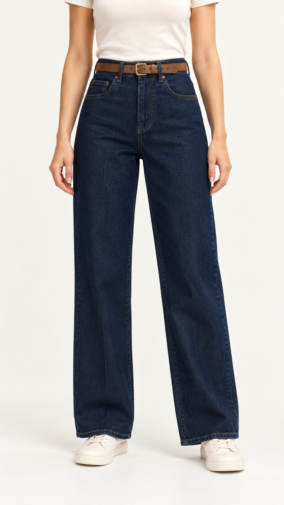 Dark Indigo Wide-Leg Jeans