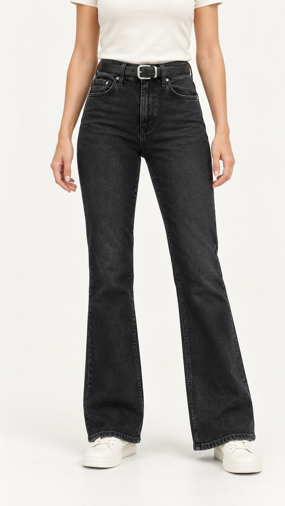 Washed Black Bootcut Jeans