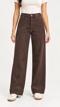 Chocolate Brown Wide-Leg Jeans