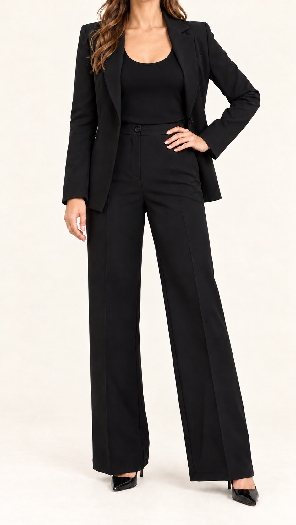 Black Tailored Trouser Suit